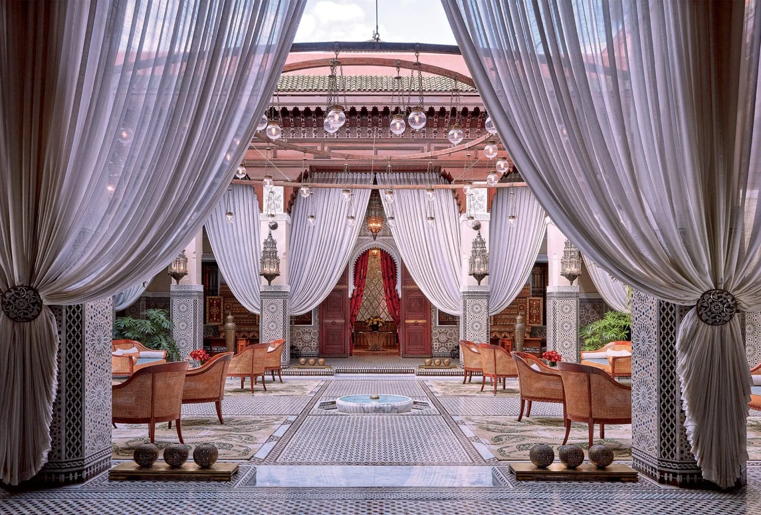 Courtyard architecture at Royal Mansour Marrakech